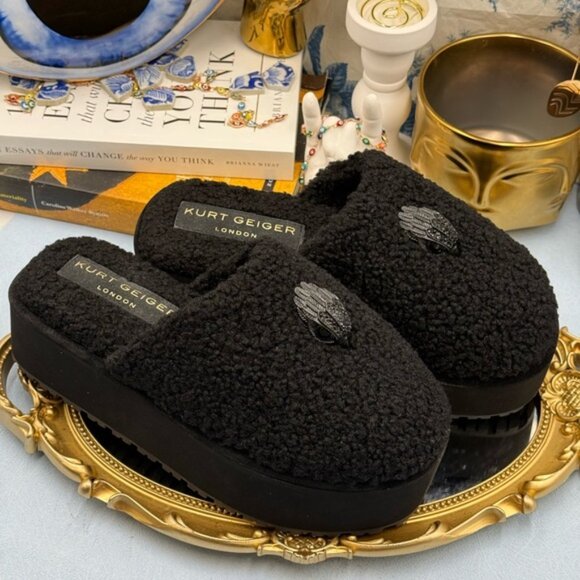 🆕 KURT GEIGER LONDON 🧿 NWOB Kensington Pump Faux-Shearling Slippers, Sz 37 US7 - Picture 8 of 13
